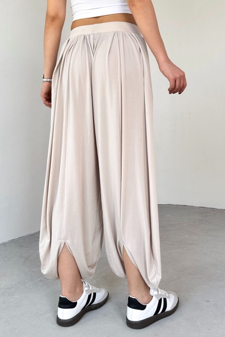 Beige Casual Sport Modest Harem Pants