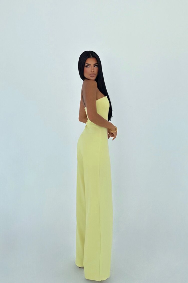 Elegant Strapless Slim Fit Tailored Jumpsuit