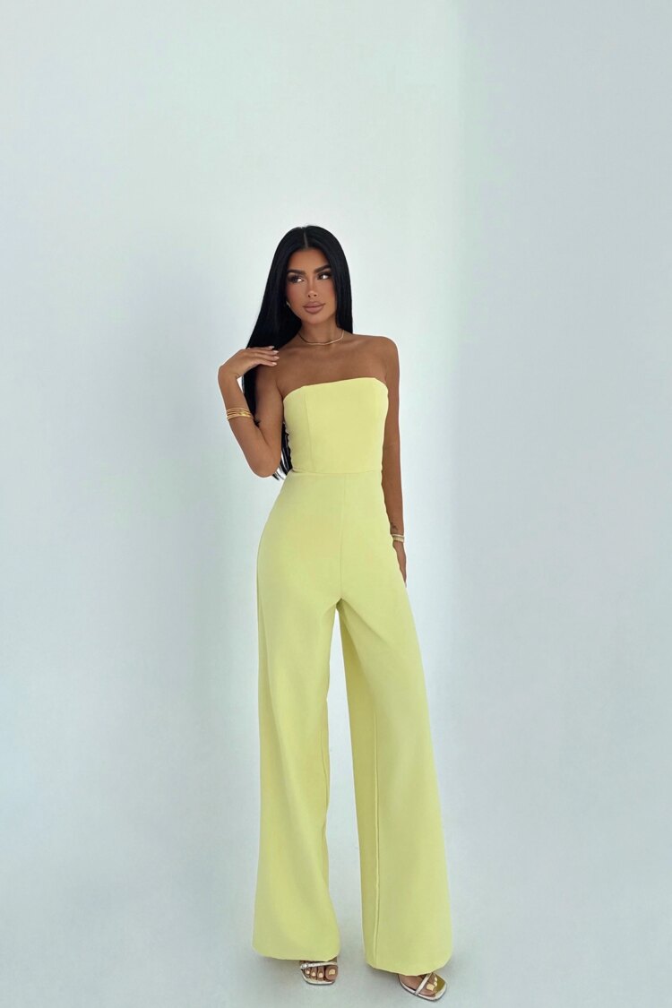 Elegant Strapless Slim Fit Tailored Jumpsuit