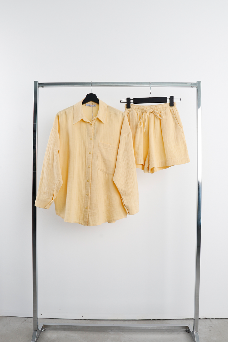 Beige High Waist Sweat Shorts With Drawstring - Brand: Cream Rouge - Women & Kids, Baby Clothes Wholesale - Globality Store