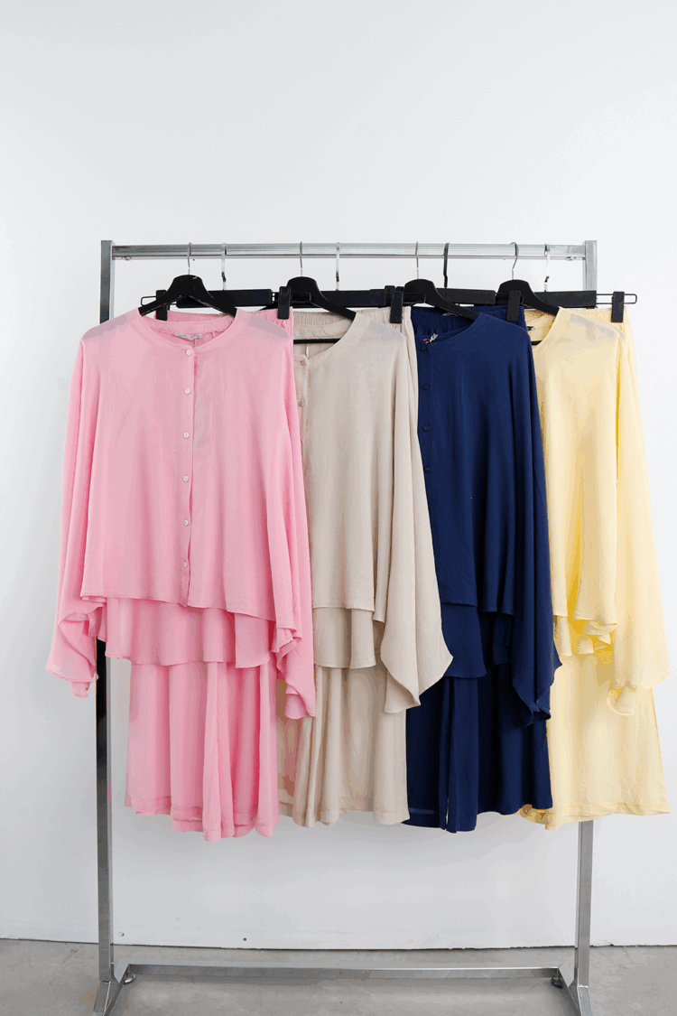 Beige Shirt - Modest Oversized Long Sleeve Buttoned