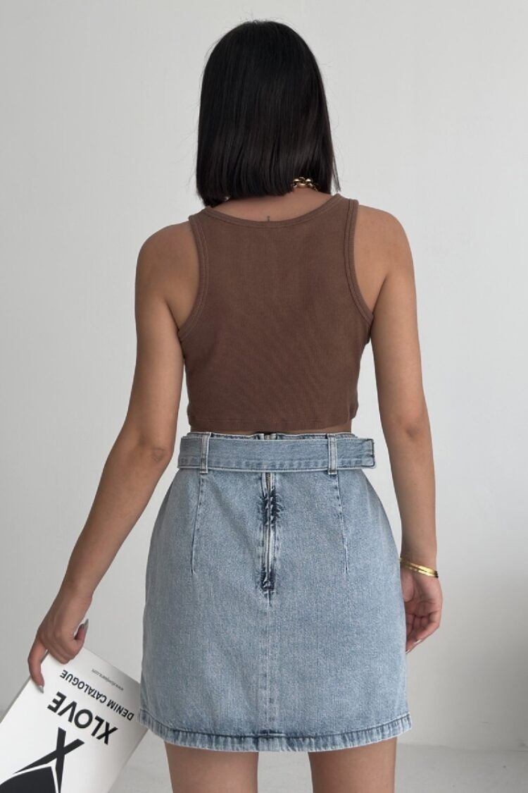Asymmetrical Mini Skirt With Flap Pocket