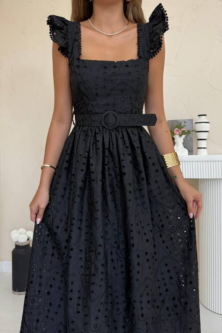 ElegantPolka Dot A-Line Dress