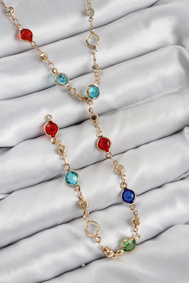 Brass Color Zircon Stone Pattern Gold Color Women Y Necklace - Brand: Ebijuteri - Women & Kids, Baby Clothes Wholesale - Globality Store