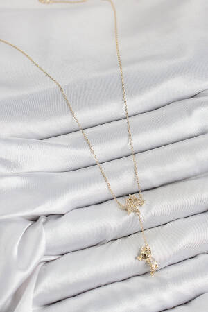 Brass Zircon Stone Rocking Bear Star Pattern Gold Color Women Necklace - Brand: Ebijuteri - Women & Kids, Baby Clothes Wholesale - Globality Store
