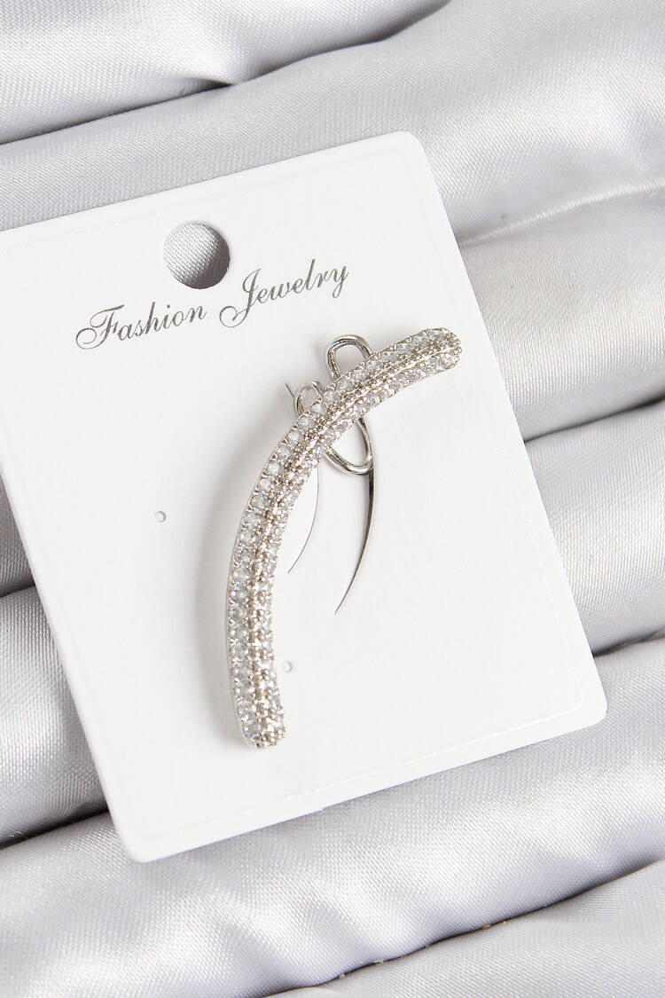 Brass Zircon Stone Pattern Silver Color Right Cartilage Earring - Brand: Ebijuteri - Women & Kids, Baby Clothes Wholesale - Globality Store