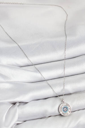 Brass Zircon Stone Waterway Evil Eye Model Silver Color Women Necklace - Brand: Ebijuteri - Women & Kids, Baby Clothes Wholesale - Globality Store
