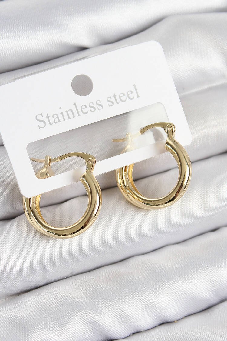 Brass Ring Pattern Gold Color Women's Earrings - Brand: Ebijuteri - Women & Kids, Baby Clothes Wholesale - Globality Store
