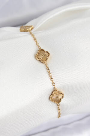 316l Steel Gold Color Clover Women Bracelet - Brand: Ebijuteri - Women & Kids, Baby Clothes Wholesale - Globality Store