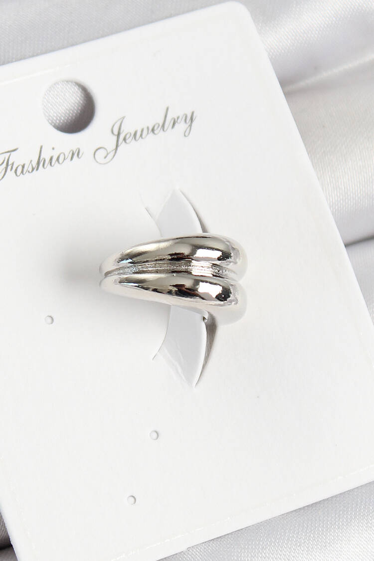 Brass Ring Pattern Silver Color Right Cartilage Earrings - Brand: Ebijuteri - Women & Kids, Baby Clothes Wholesale - Globality Store