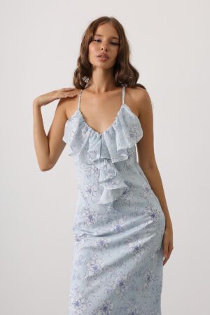 Floral Sleeveless V-Neck Maxi Slip Dress - Brand: Reyon - Women & Kids, Baby Clothes Wholesale - Globality Store