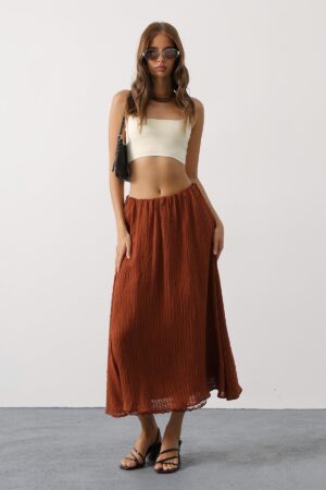 Flared Maxi Skirt With Striped Pattern - Brand: Reyon - Women & Kids, Baby Clothes Wholesale - Globality Store