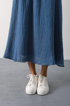 Blue Flared Maxi Skirt With Mid Waist - Brand: Reyon - Women & Kids, Baby Clothes Wholesale - Globality Store