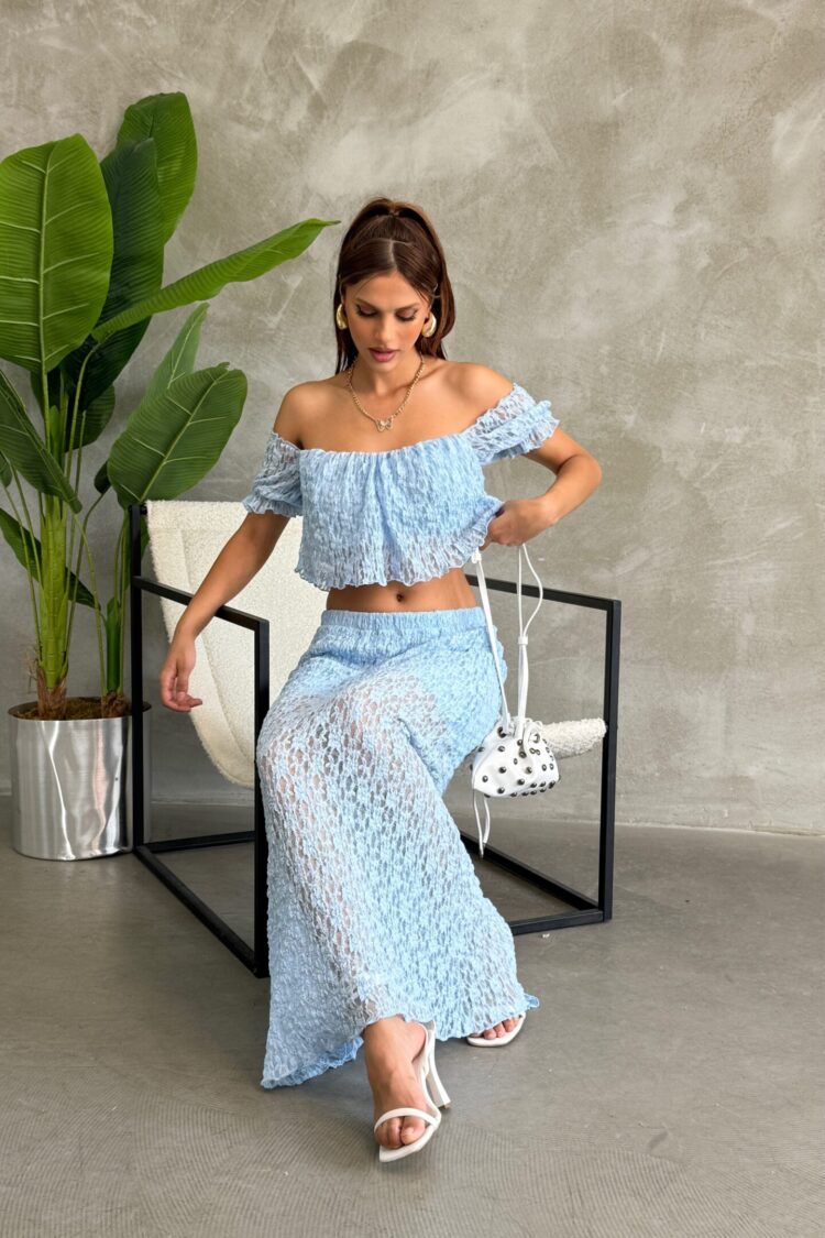 Casual Boho Ruffle Sleeve Pull On Suit