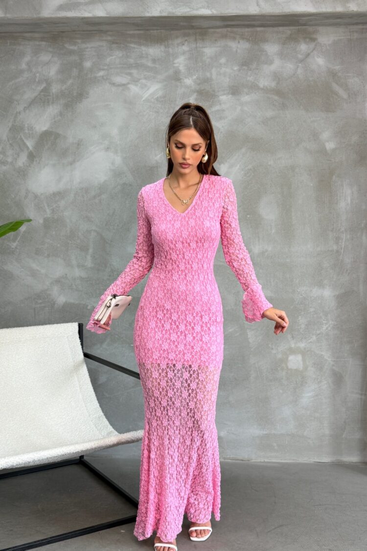 ElegantBodycon Dress With V-Neck And Long Sleeves - Brand: Fiori - Women & Kids, Baby Clothes Wholesale - Globality Store