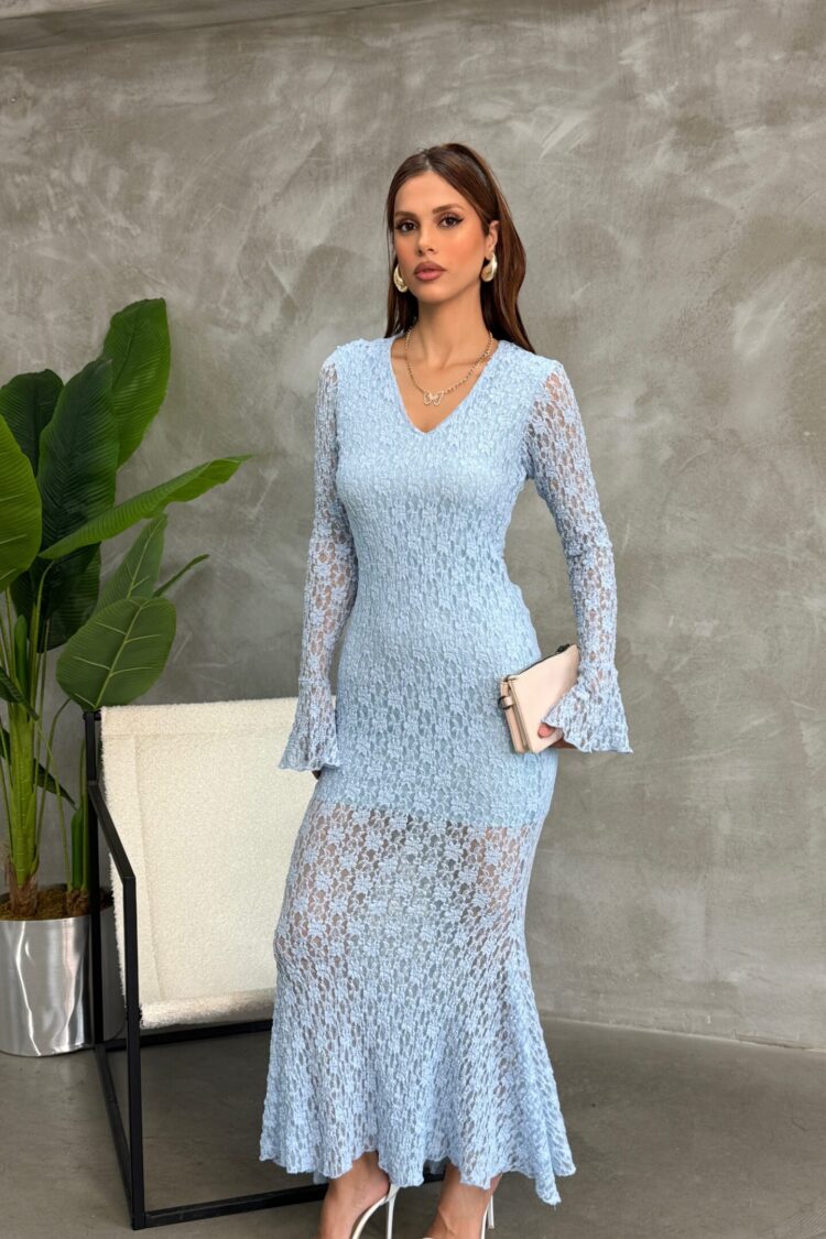 ElegantSheath Dress With Bell Sleeves
