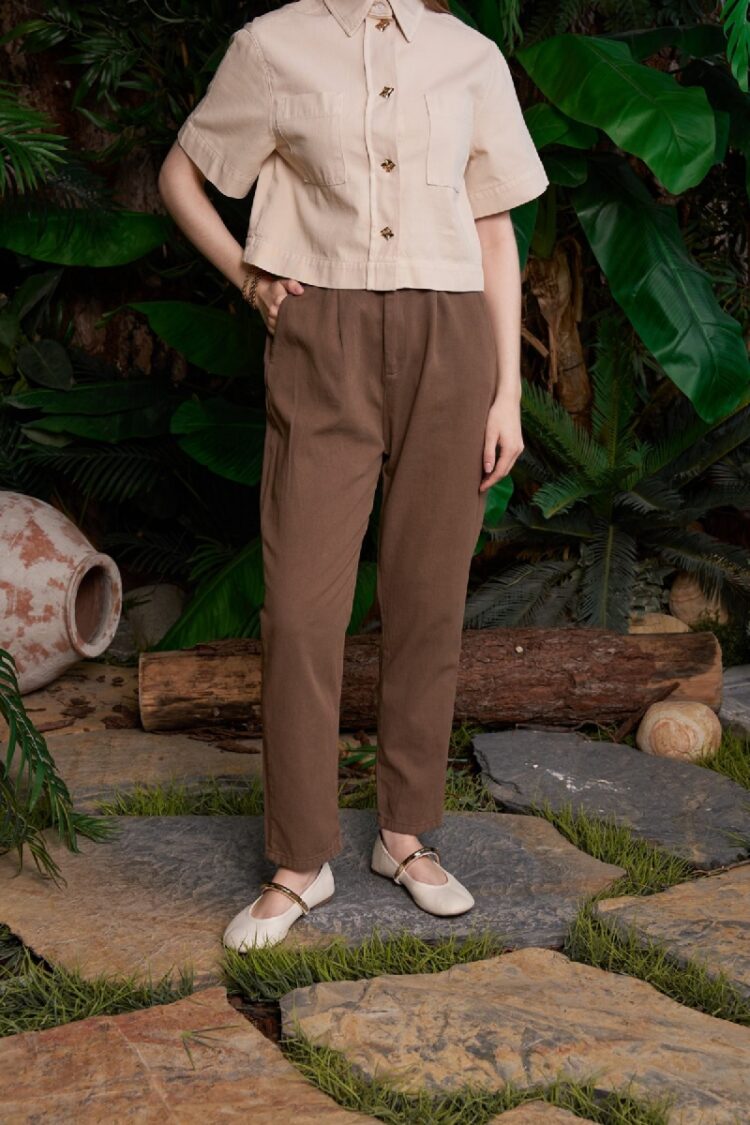 Tapered/Carrot Pants With High Waist