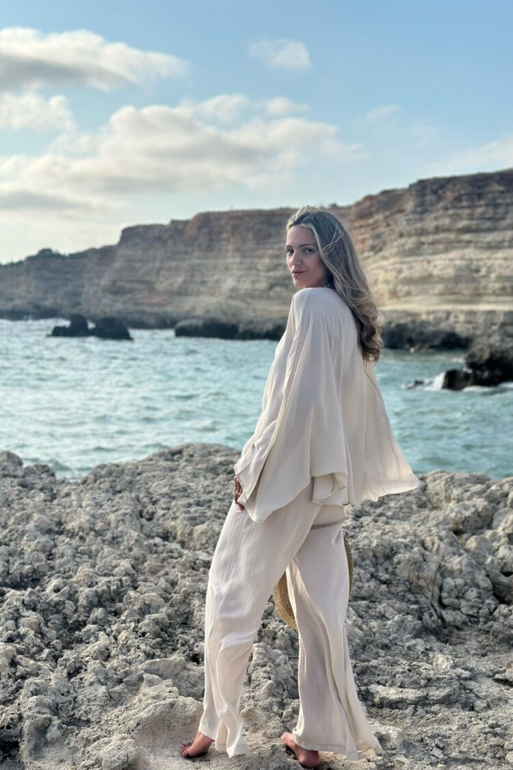 Beige Shirt - Modest Oversized Long Sleeve Buttoned