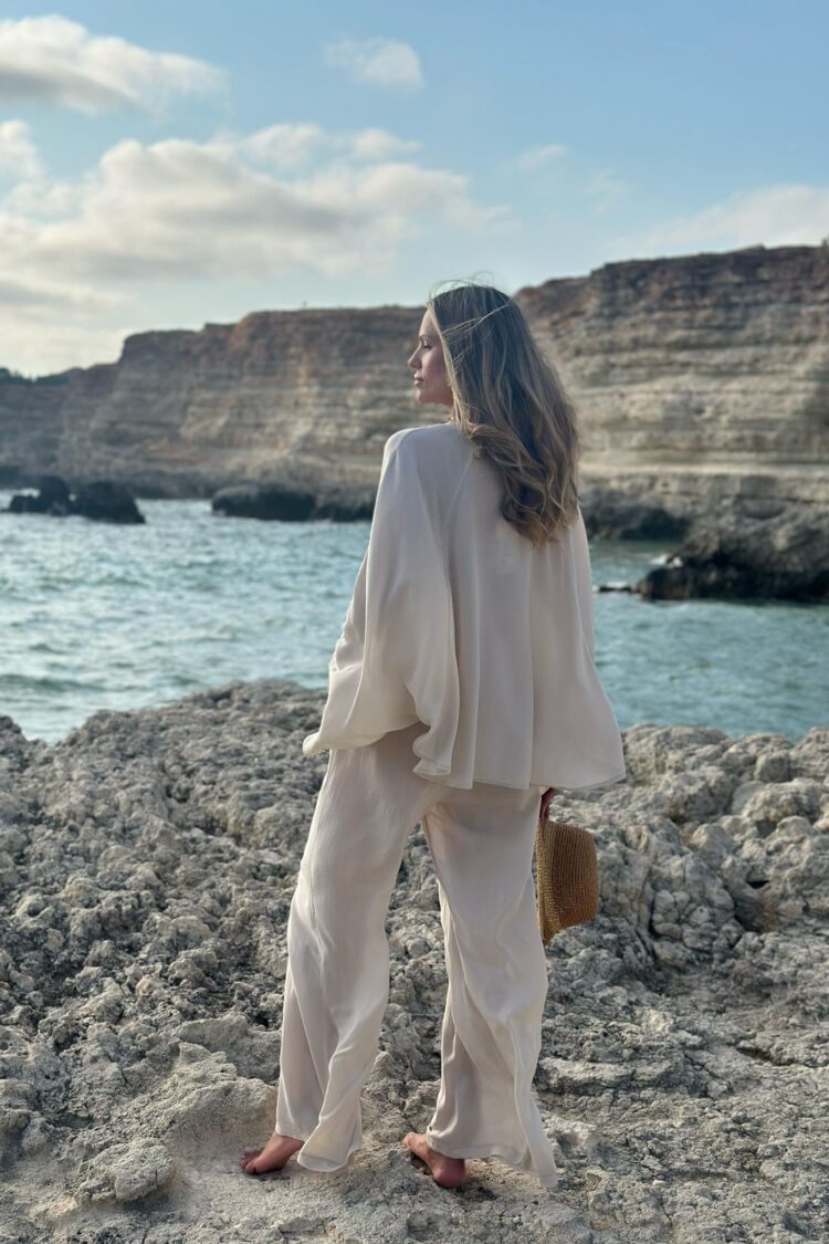 Beige Shirt - Modest Oversized Long Sleeve Buttoned