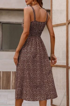 Brown Polka Dot Slip Dress With Sweetheart Neck - Brand: Janes - Women & Kids, Baby Clothes Wholesale - Globality Store