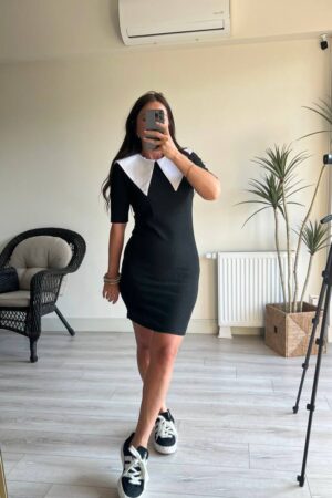 Black Sheath Dress With Half Sleeves And Round Neck - Brand: Fiori - Women & Kids, Baby Clothes Wholesale - Globality Store