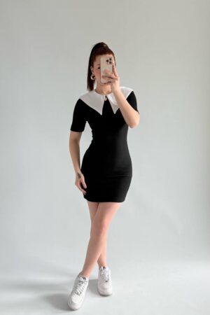 Black Sheath Dress With Half Sleeves And Round Neck - Brand: Fiori - Women & Kids, Baby Clothes Wholesale - Globality Store