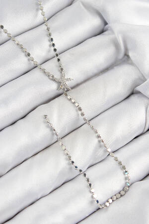 Brass Zircon Stone Crush Chain Starfish Model Silver Color Y Necklace - Brand: Ebijuteri - Women & Kids, Baby Clothes Wholesale - Globality Store