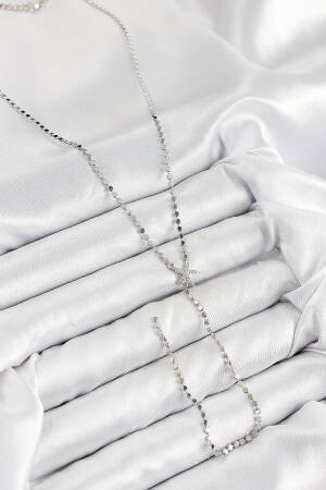 Brass Zircon Stone Crush Chain Starfish Model Silver Color Y Necklace - Brand: Ebijuteri - Women & Kids, Baby Clothes Wholesale - Globality Store