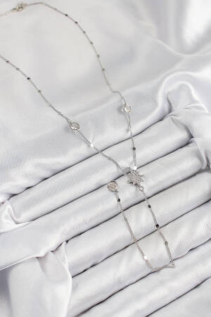 Brass Zircon Stone Pole Star Pattern Silver Color Y Pendant - Brand: Ebijuteri - Women & Kids, Baby Clothes Wholesale - Globality Store