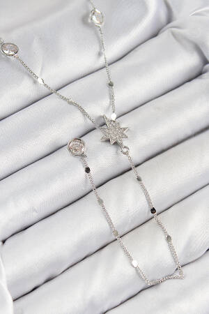Brass Zircon Stone Pole Star Pattern Silver Color Y Pendant - Brand: Ebijuteri - Women & Kids, Baby Clothes Wholesale - Globality Store
