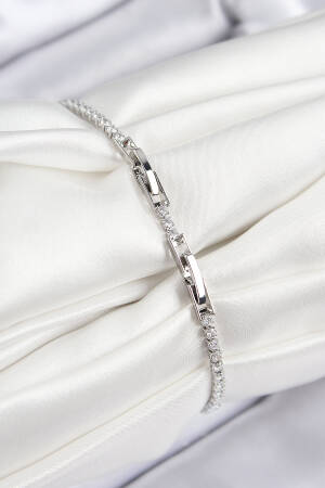 Brass Zircon Stone Evil Eye Model Silver Color Women's Bracelet - Brand: Ebijuteri - Women & Kids, Baby Clothes Wholesale - Globality Store