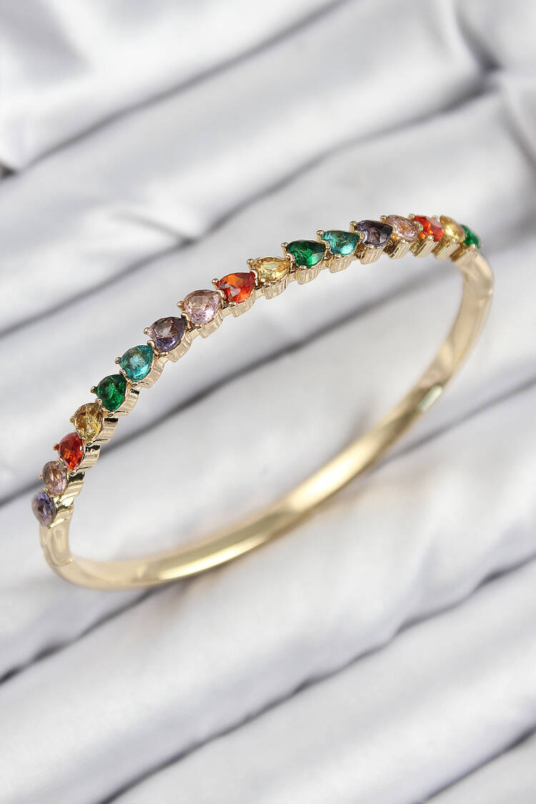 Brass Color Zircon Stone Heart Model Gold Color Women Clamp - Brand: Ebijuteri - Women & Kids, Baby Clothes Wholesale - Globality Store
