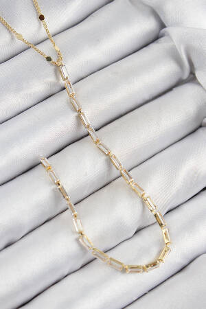 Brass Zircon Stone Pattern Gold Color Y Necklace - Brand: Ebijuteri - Women & Kids, Baby Clothes Wholesale - Globality Store