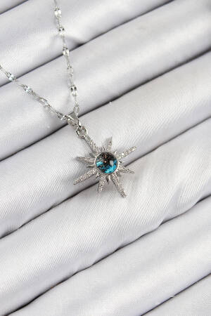 316l Steel Zircon Stone Pole Star Model Silver Color Women Necklace - Brand: Ebijuteri - Women & Kids, Baby Clothes Wholesale - Globality Store