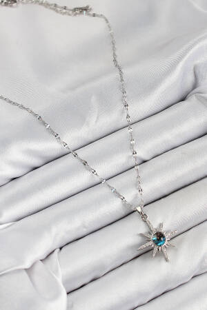 316l Steel Zircon Stone Pole Star Model Silver Color Women Necklace - Brand: Ebijuteri - Women & Kids, Baby Clothes Wholesale - Globality Store