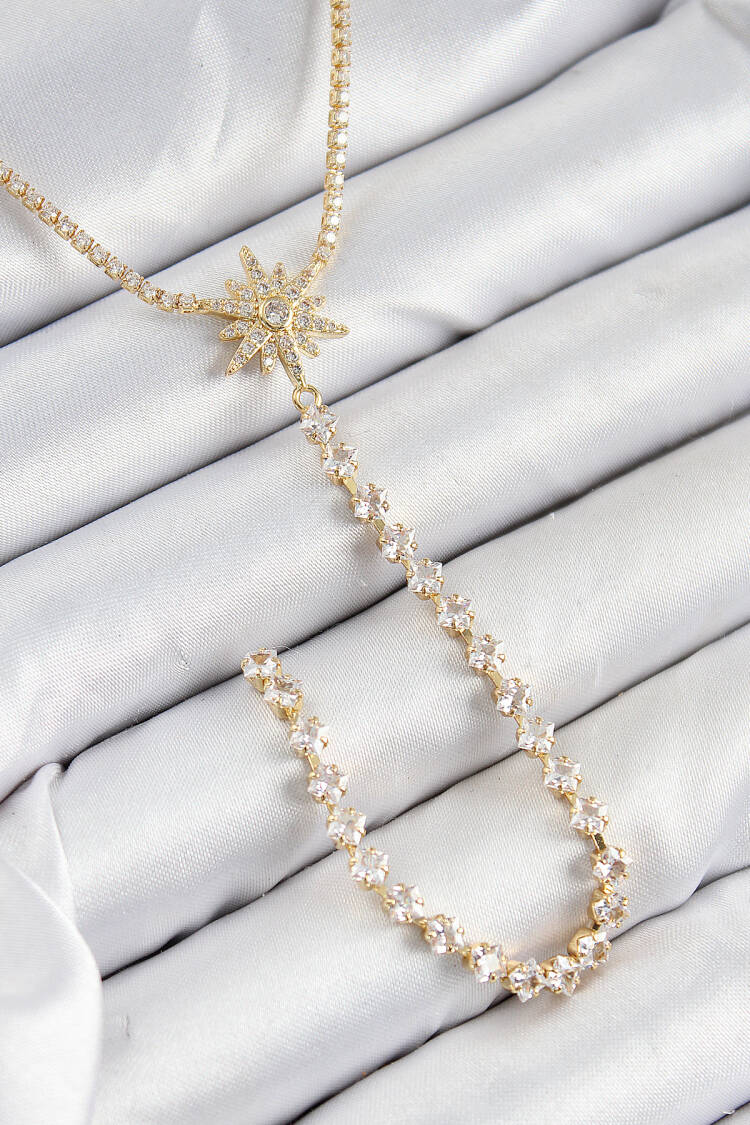 Brass Zircon Stone Pole Star Pattern Silver Color Y Pendant - Brand: Ebijuteri - Women & Kids, Baby Clothes Wholesale - Globality Store