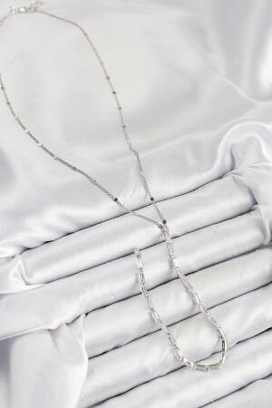 Brass Zircon Stone Pattern Silver Color Y Necklace - Brand: Ebijuteri - Women & Kids, Baby Clothes Wholesale - Globality Store