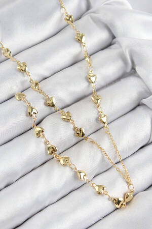 Brass Zircon Stone Heart Model Gold Color Y Necklace - Brand: Ebijuteri - Women & Kids, Baby Clothes Wholesale - Globality Store