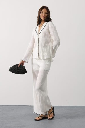 Elegant Casual Set With Palazzo Pants - Brand: Reyon - Women & Kids, Baby Clothes Wholesale - Globality Store