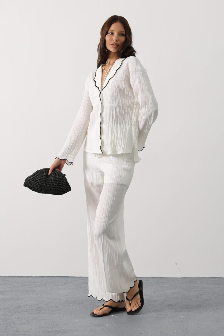 Elegant Casual Set With Palazzo Pants