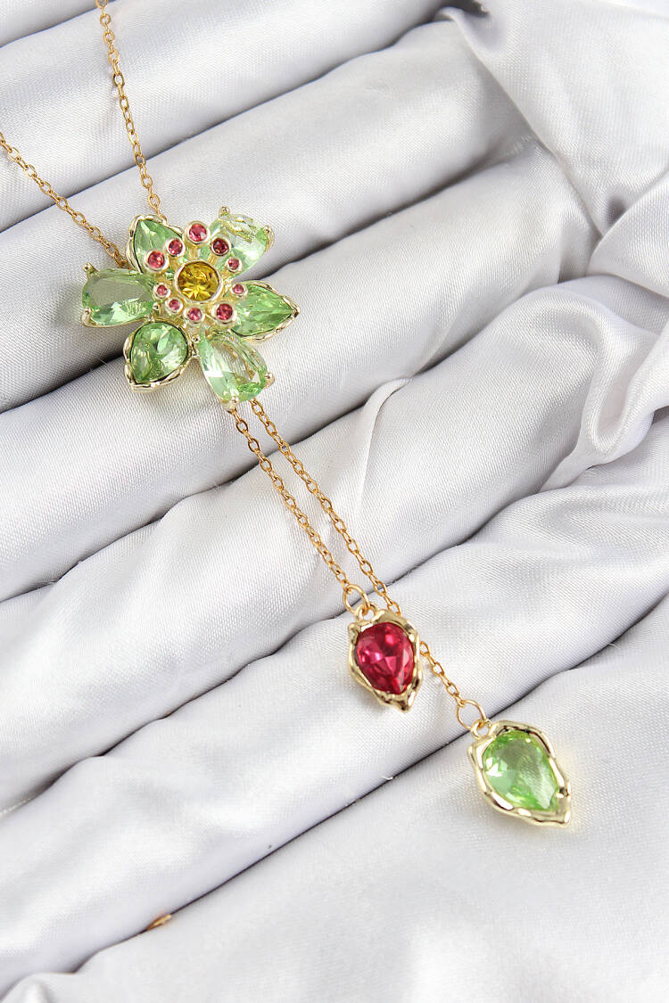 Vip Brass Zircon Stone Flower Model Gold Color Elevator Women Necklace - Brand: Ebijuteri - Women & Kids, Baby Clothes Wholesale - Globality Store