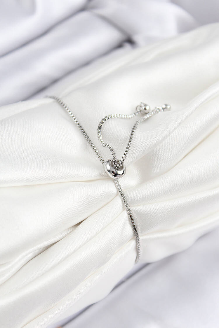 Double Row Square Pattern Silver Color Elevator Women Bracelet With Brass Zircon Stone