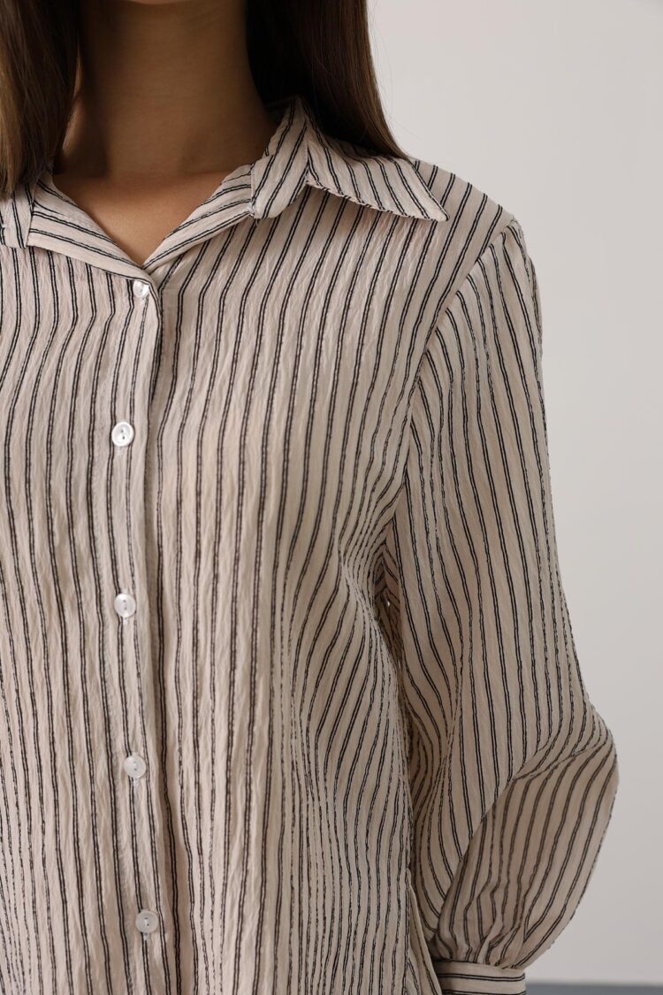 Beige Striped Casual Elegant Formal Set