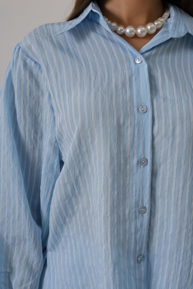 Casual Elegant Striped Buttoned Set