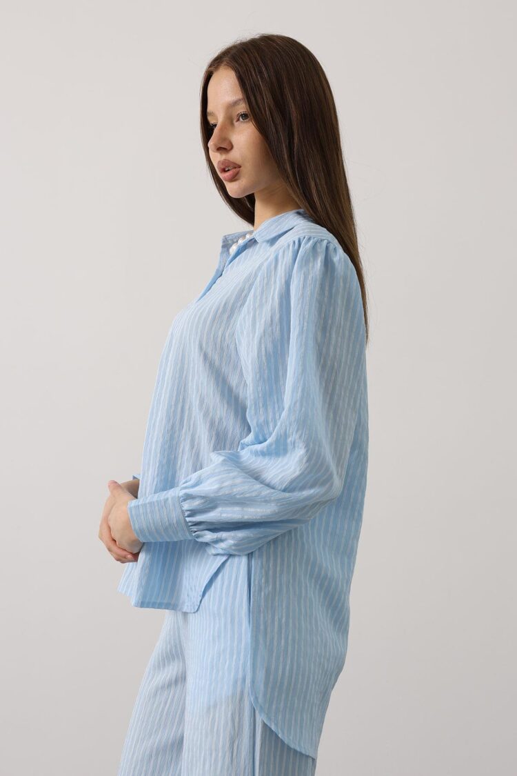 Casual Elegant Striped Buttoned Set