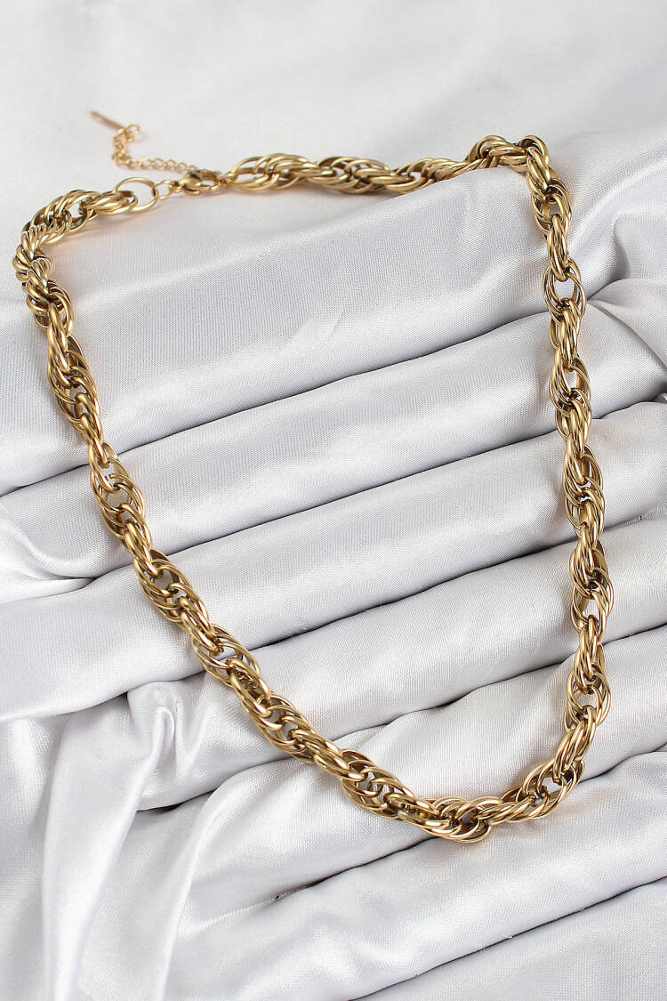 316l Steel Rope Model Gold Color Women Necklace