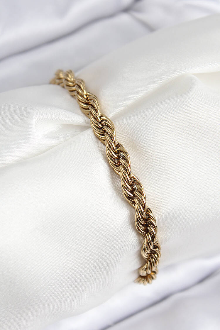 316l Steel Classic Screw Chain Model Gold Color Women Bracelet - Brand: Ebijuteri - Women & Kids, Baby Clothes Wholesale - Globality Store