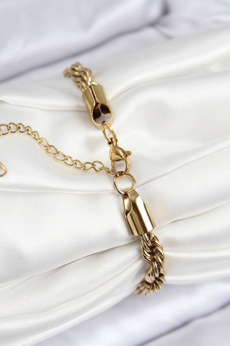 316l Steel Classic Screw Chain Model Gold Color Women Bracelet