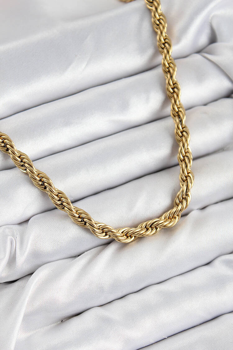 316l Steel Auger Model Gold Color Women Necklace - Brand: Ebijuteri - Women & Kids, Baby Clothes Wholesale - Globality Store