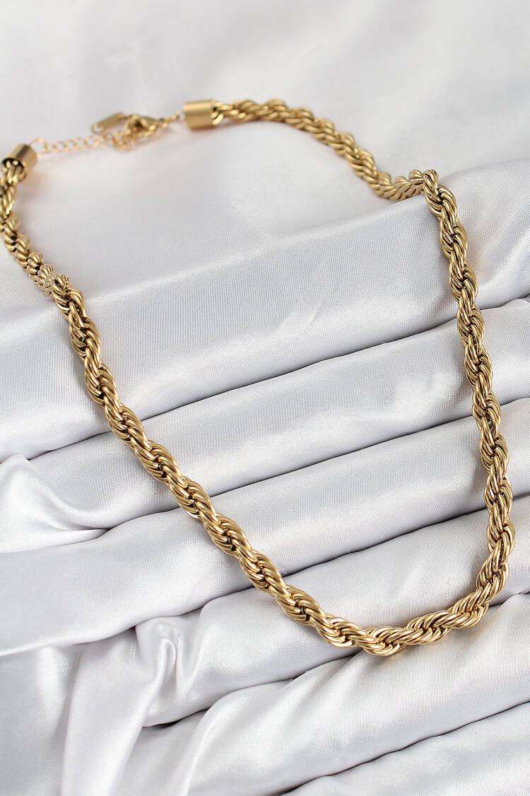 316l Steel Auger Model Gold Color Women Necklace